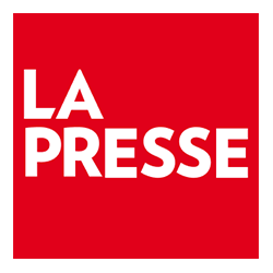 Logo de La Presse sur fond rouge