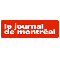 Logo du Journal de Montréal en rouge et blanc.
