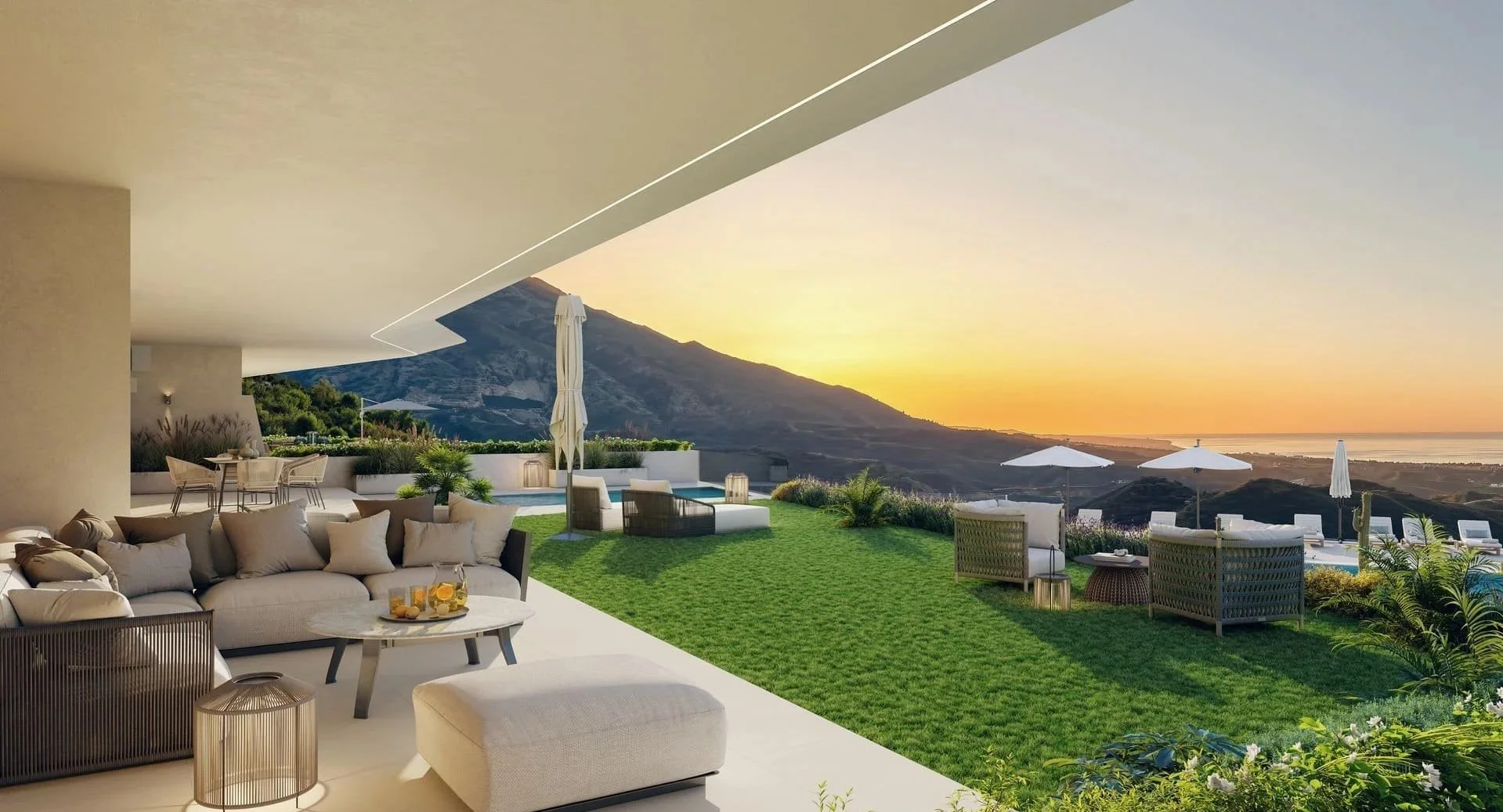 Mountain views from Romero Real de La Quinta development in Benahavis