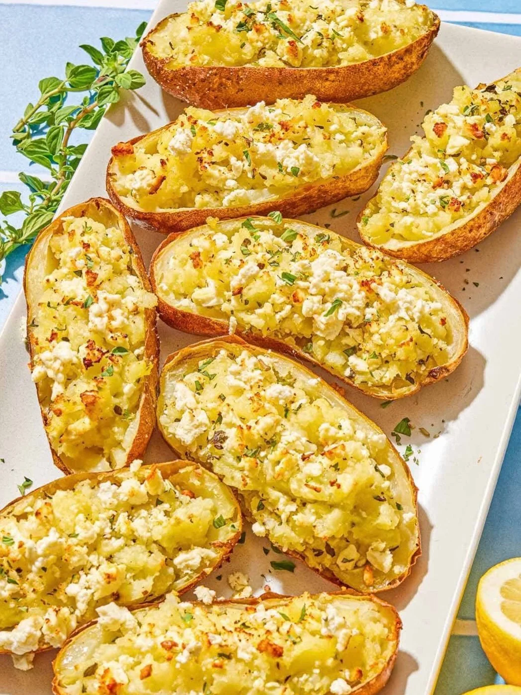 Well would you just look at that! My recipes for Greek-Style Baked Potatoes and Clams Oreganata are up on @themediterraneandish! If you love twice baked potatoes and classic Italian-American appetizers as much as I do, then you&rsquo;ll love these ea