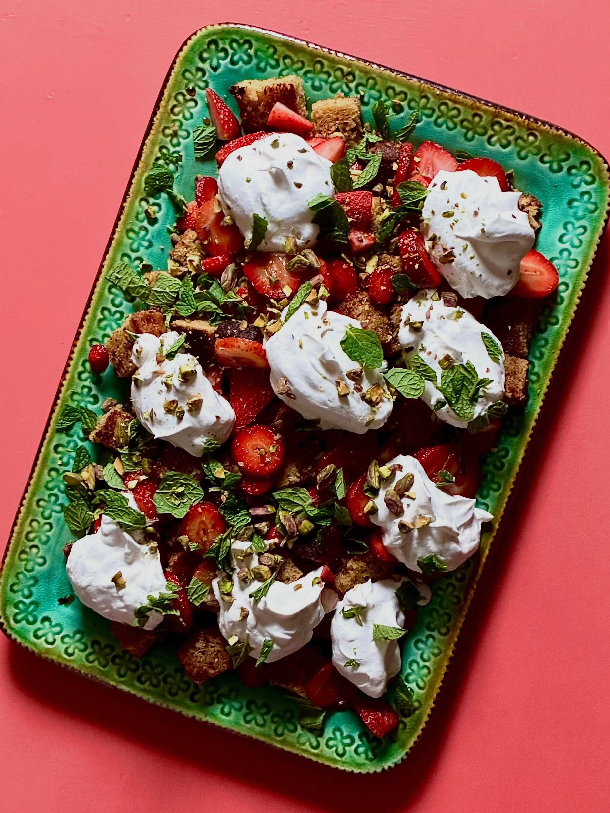 I&rsquo;ve had the silly notion of a &ldquo;dessert panzanella&rdquo; kicking around my head for a couple of years now- instead of the traditionally savory tomato + bread salad, why not replicate the concept for dessert with a grilled poundcake and f