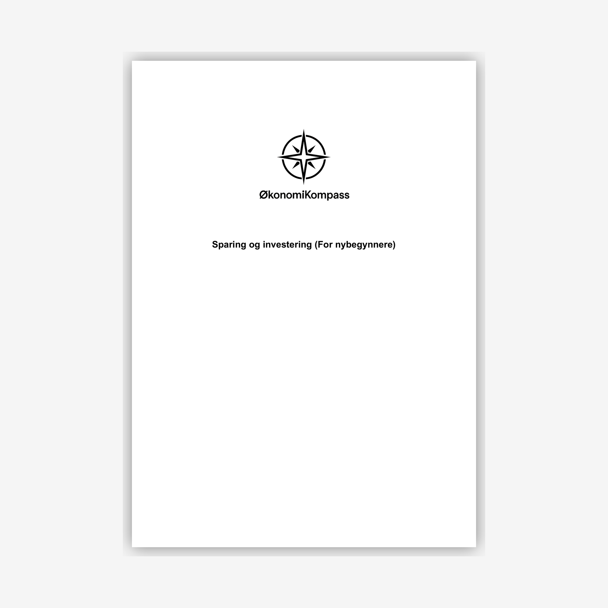 Sparing & investering (nybegynner)