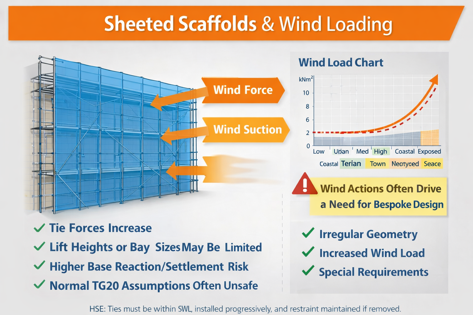 Sheeted scaffolds: how wind loading changes everything