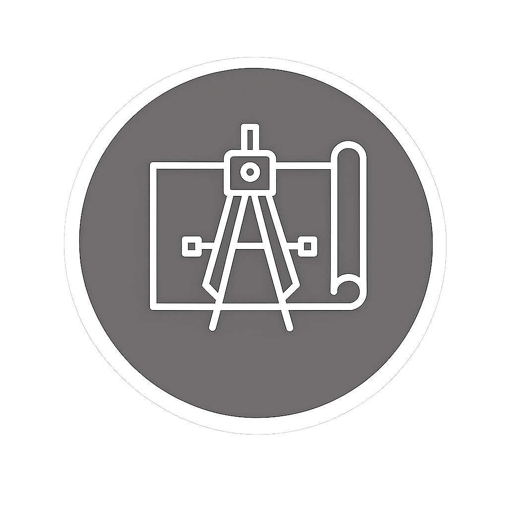 Icon of a drafting compass and architectural blueprint.