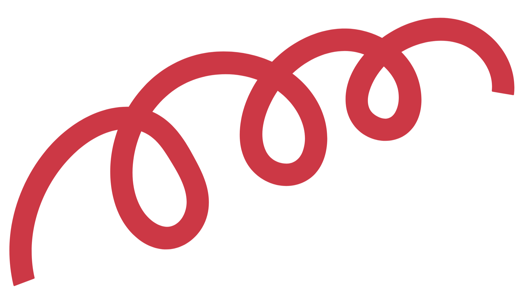 A red springy squiggle graphic for Beaumont Children's Center in Portland, Oregon