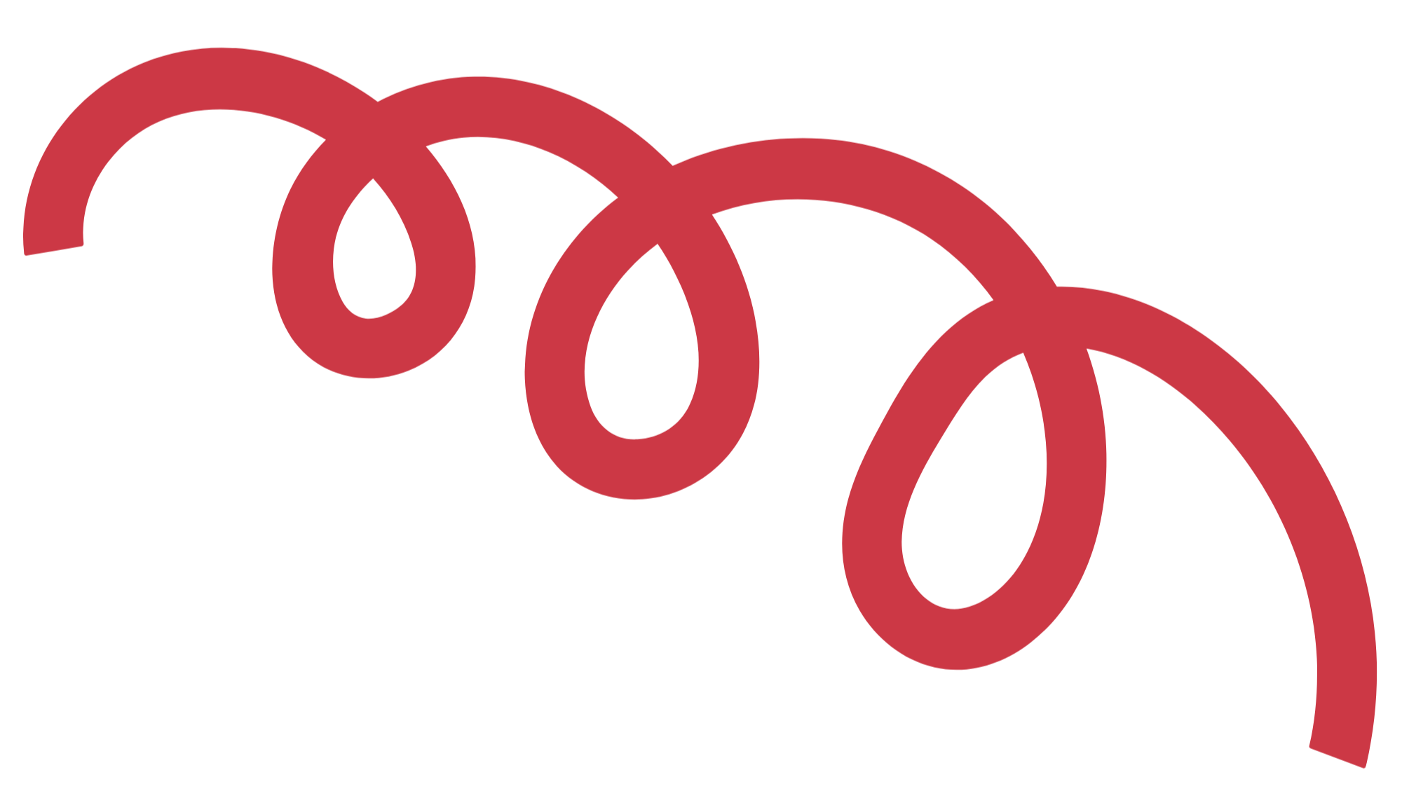 A red springy squiggle graphic for Beaumont Children's Center in Portland, Oregon