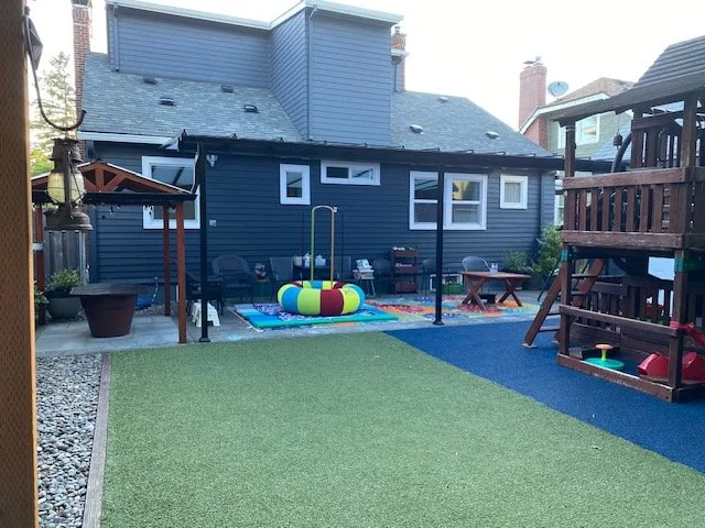 The outdoor play area at Beaumont Children's Center bilingual Chinese preschool in Portland, Oregon