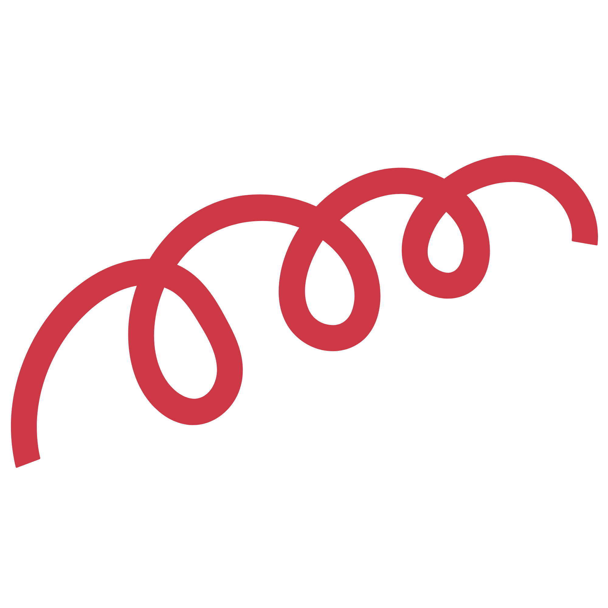 A red springy squiggle graphic for Beaumont Children's Center in Portland, Oregon