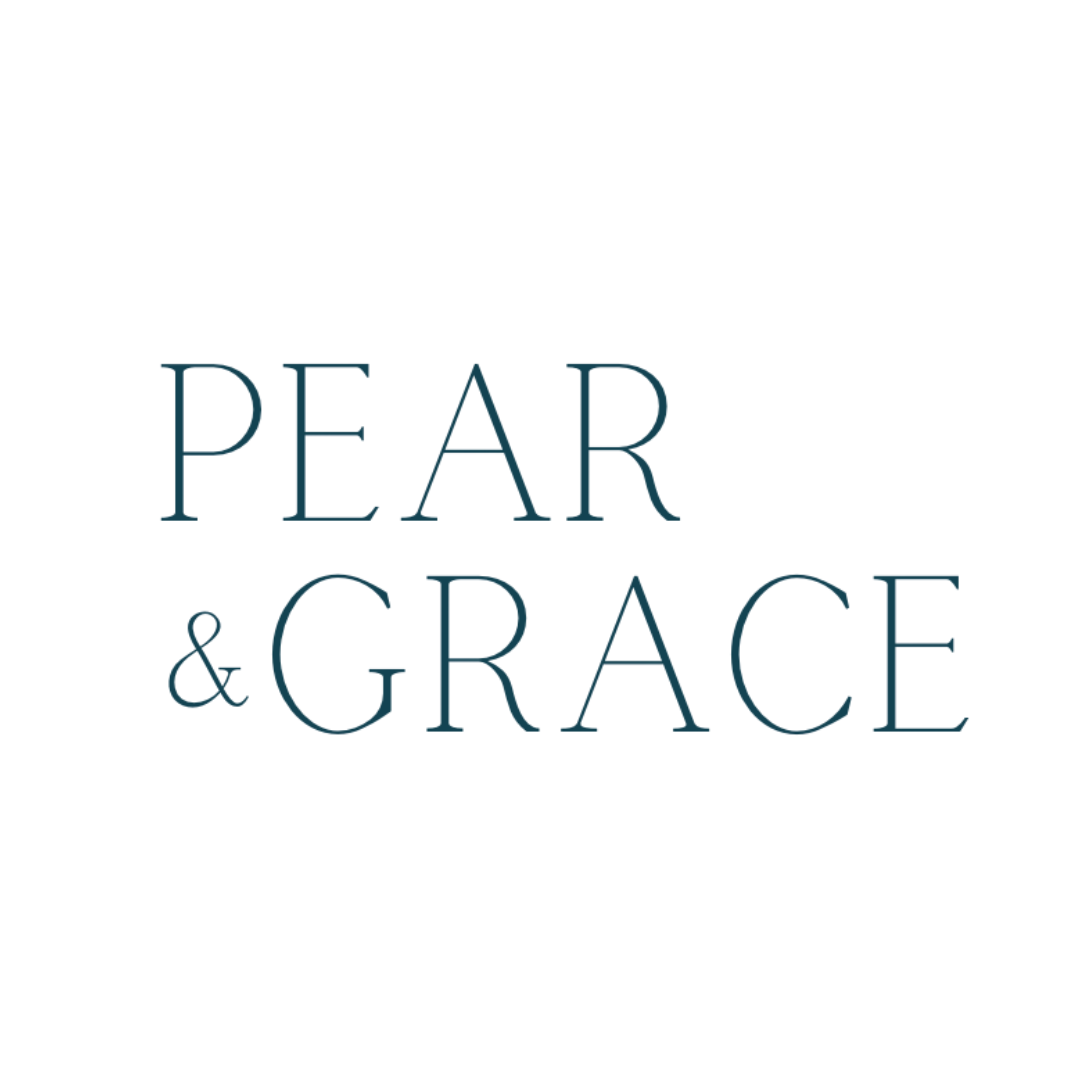 Logo reading 'PEAR & GRACE' in elegant font on a white background.