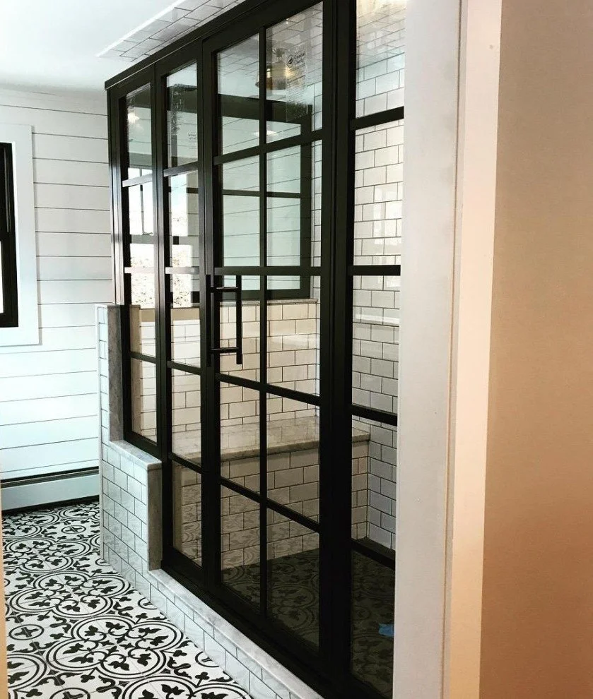 90 degree divided lite shower