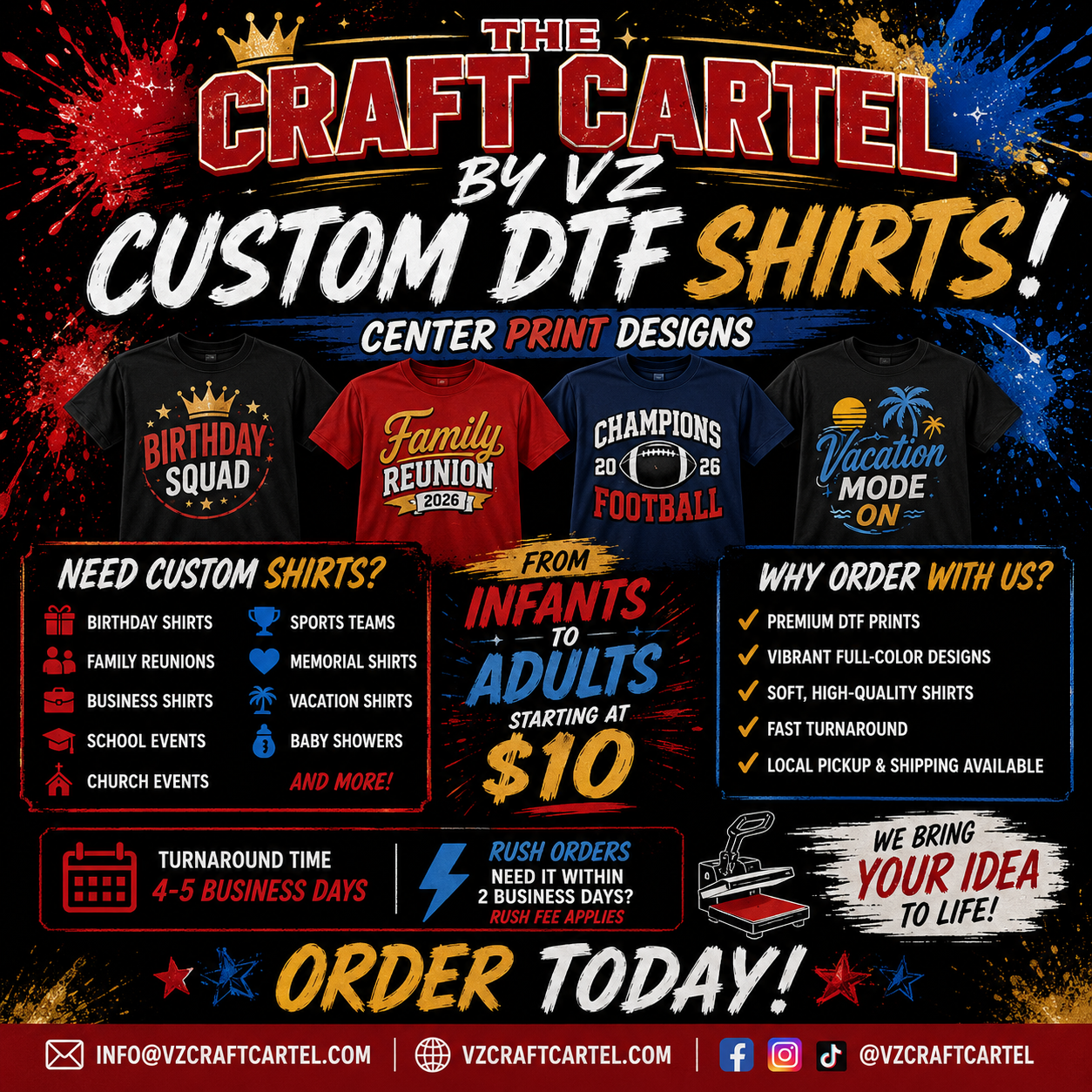 Baby Onesies DTF Shirts (Short Sleeve)