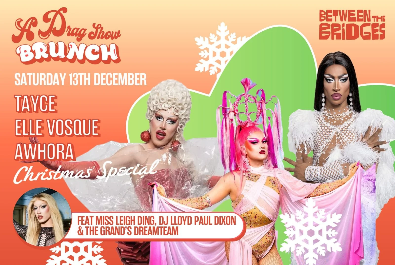 DRAG BRUNCH XMAS SPECIAL: TAYCE, ELLE VOSQUE &amp; A’WHORA