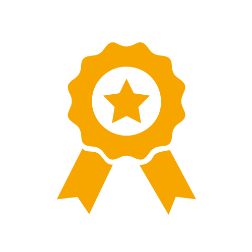 Goldene Auszeichnung oder Medaille mit Stern auf schwarzem Hintergrund.