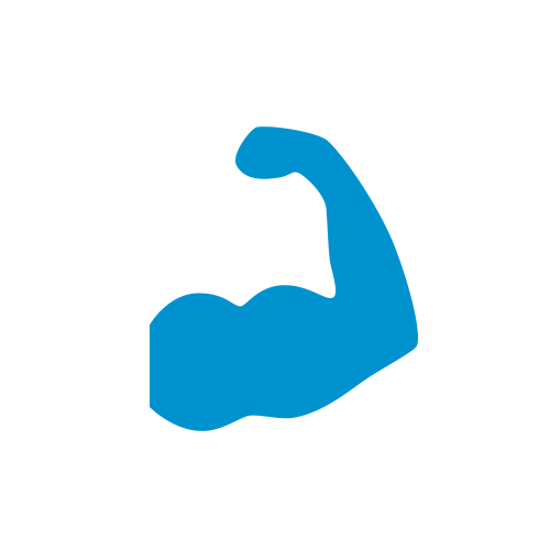 Symbol eines kräftigen, gebündelten Bizeps-Armballe.
