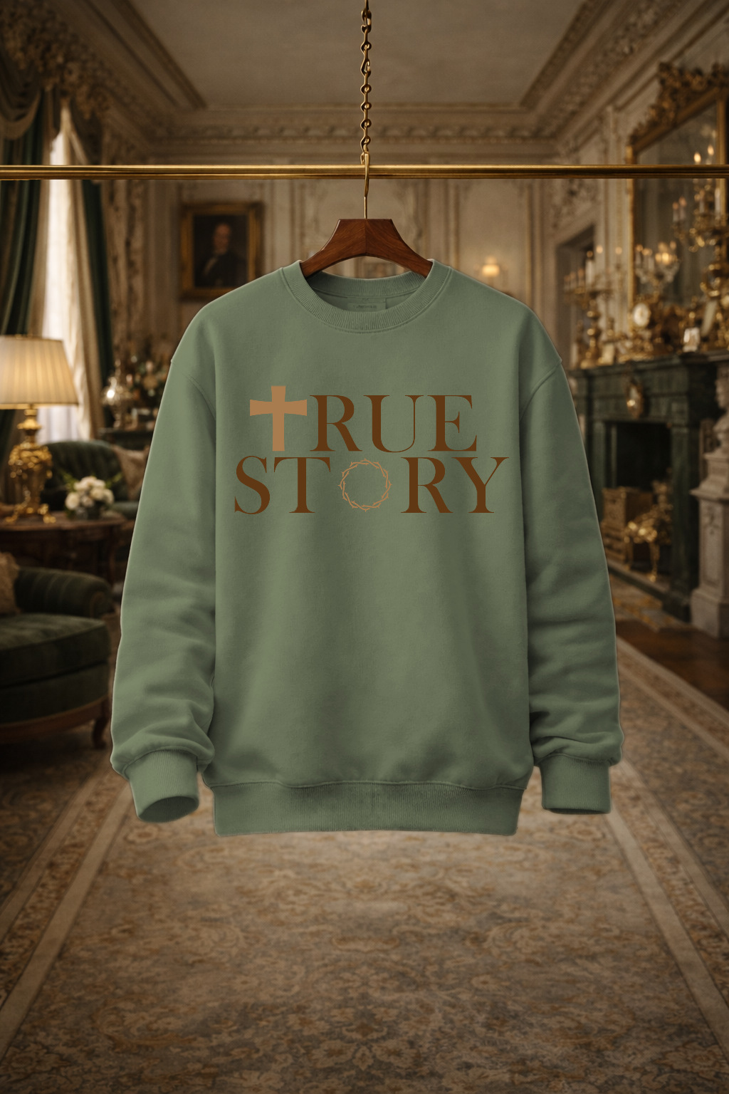 Men's Crewneck Green with Bown.png