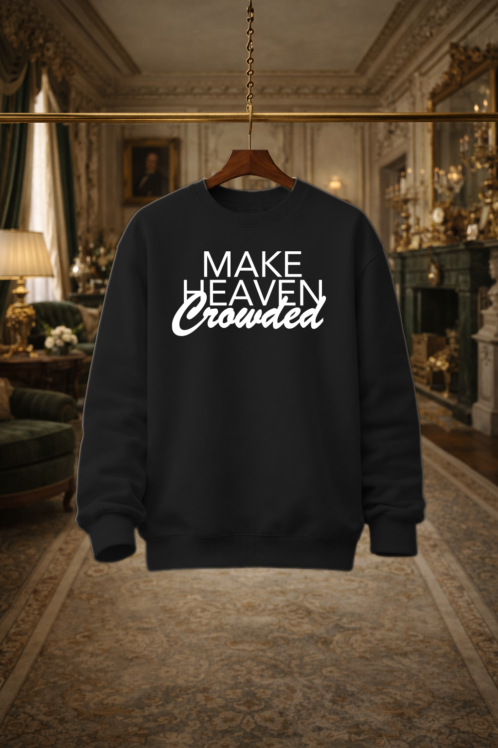 Men's Crewneck MAKE HEAVEN CROWDED MEN's BLACK.png