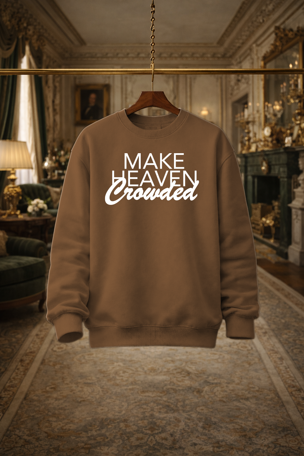 Men's Crewneck MAKE HEAVEN CROWDED MEN's BROWN.png