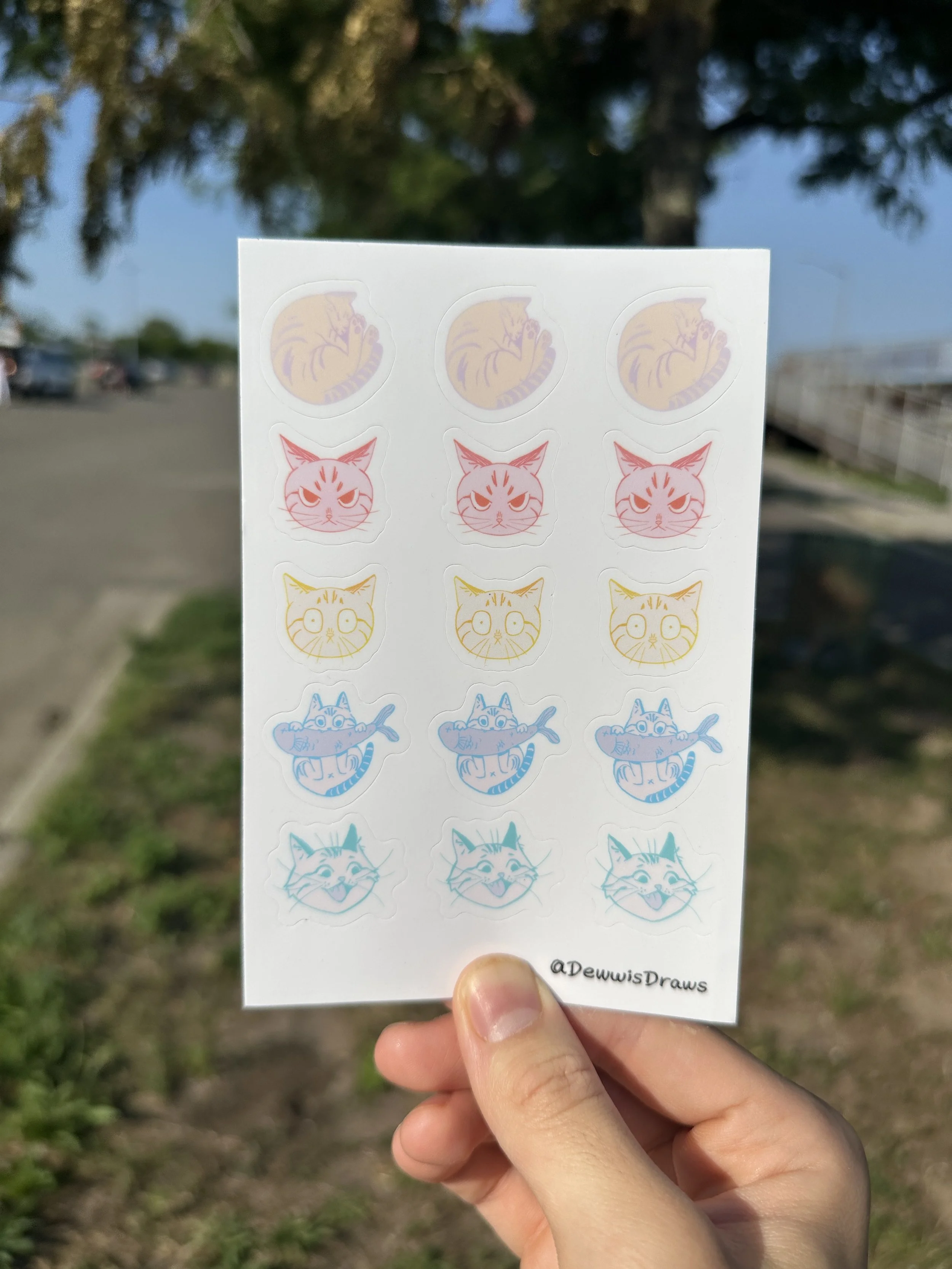Cat Emotion Sticker Sheet