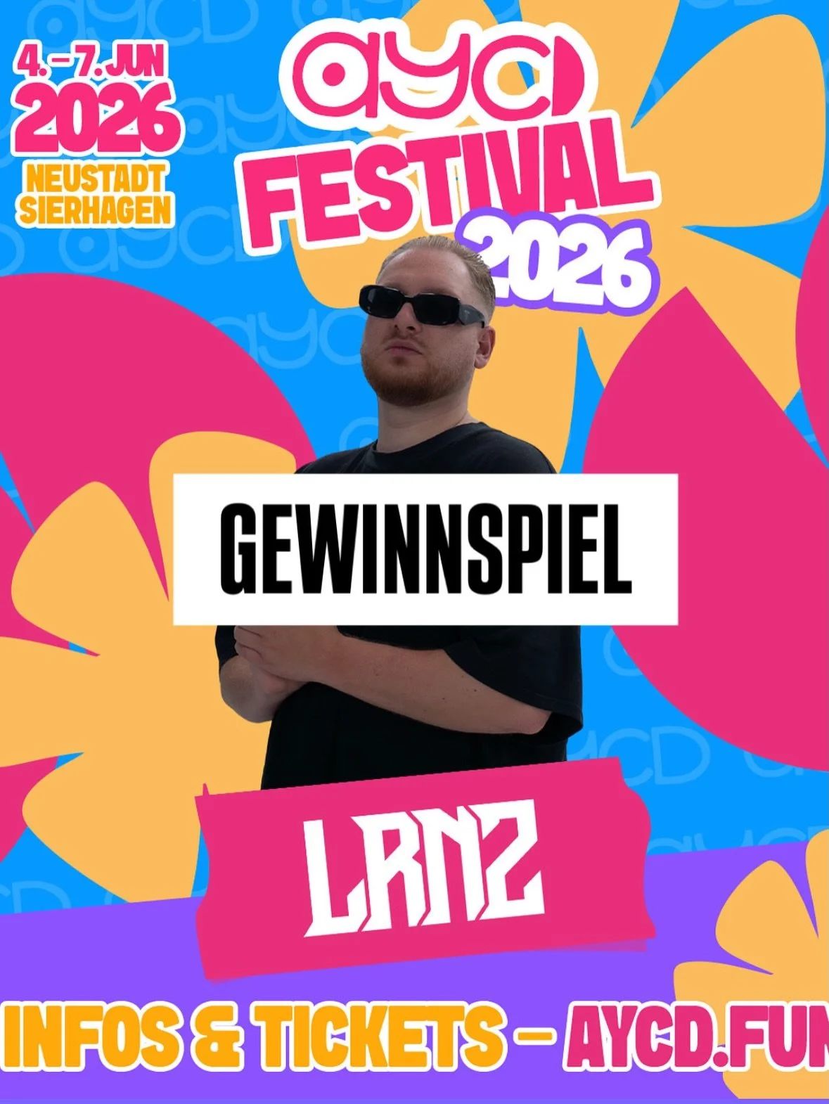 +++GEWINNSPIEL+++
Gemeinsam mit dem @aycdfestival verlose ich 2x2 Tickets f&uuml;r das AYCD 2026!🔥😍

Um dabei zu sein m&uuml;sst ihr nur dem @aycdfestival und mir( @lrnz.wav ) folgen und euren Rave Buddy den ihr gerne dabei haben wollt in den Komme