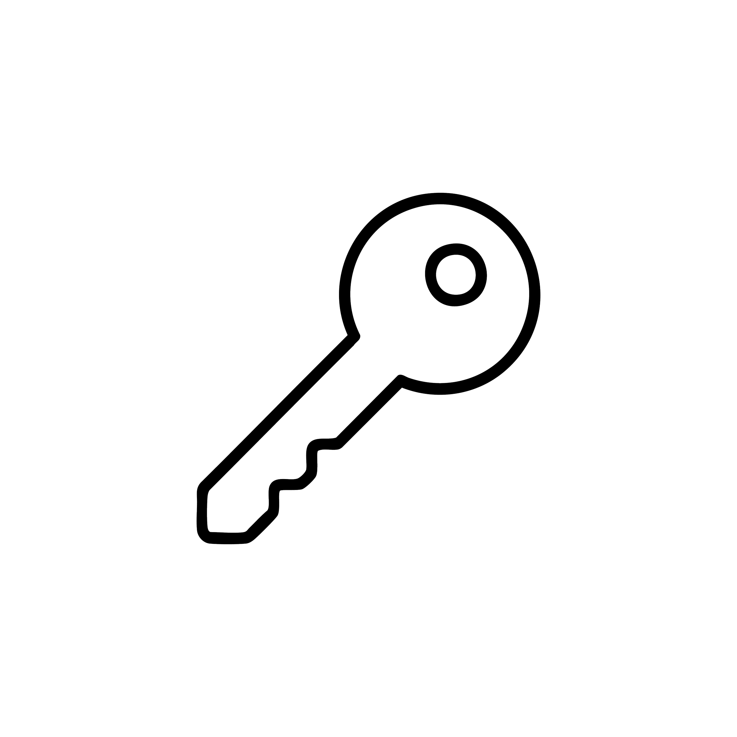 A stylized black background with thin white circular concentric rings and a white abstract shape resembling a magnifying glass or target symbol.