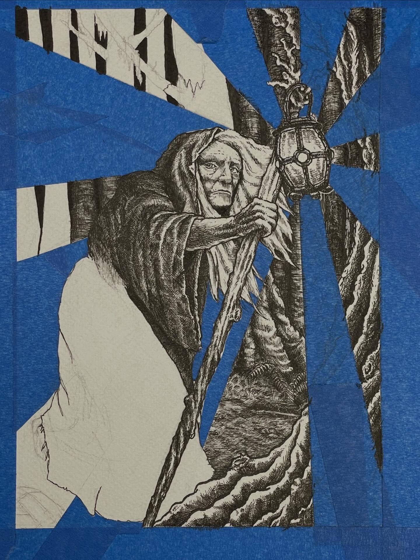 Lots and lots of lines later, I still have lots and lots and lots of tiny little lines to go, but I keep getting happier as it comes together. A very fun little project to chip away at.