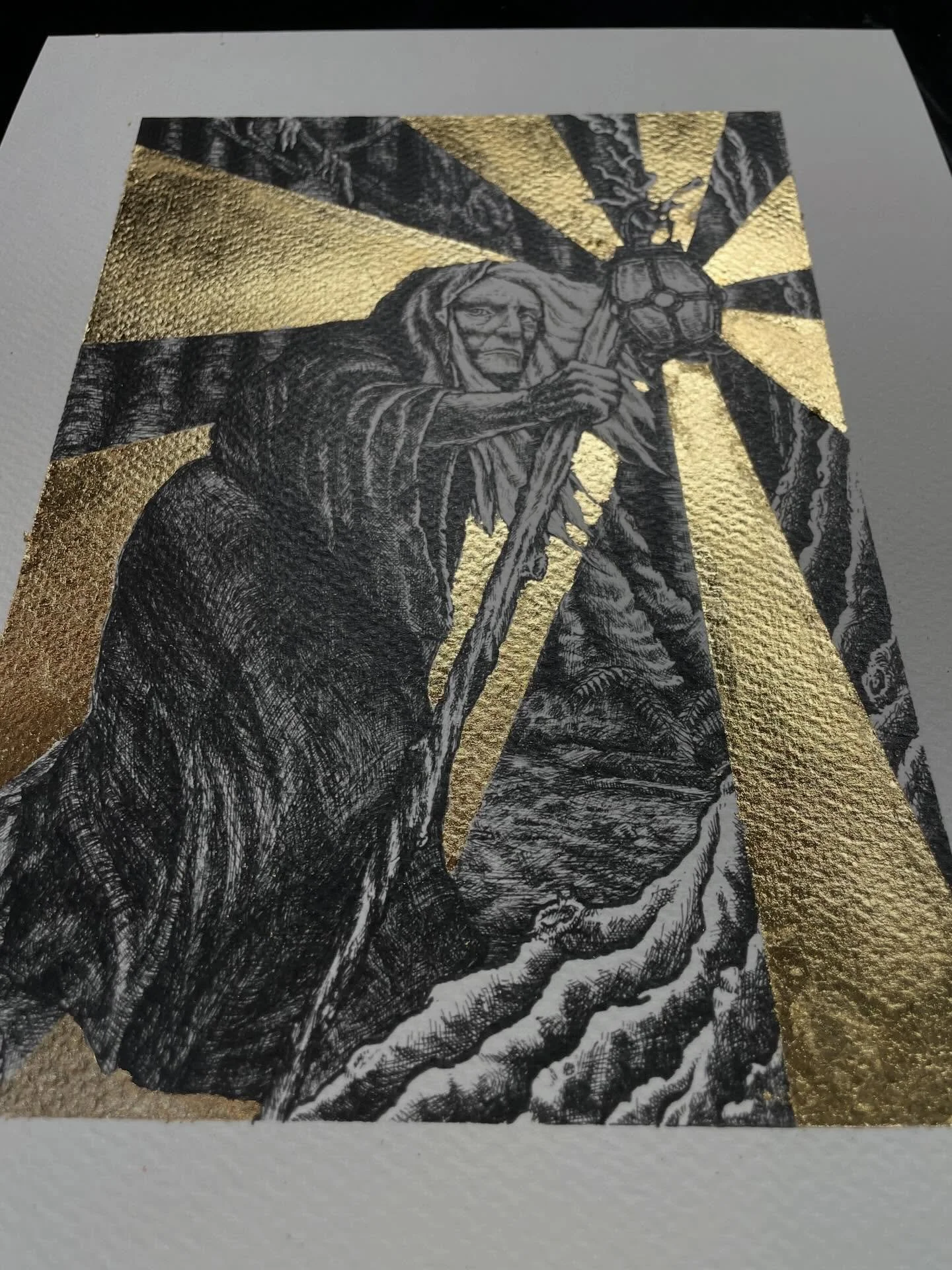 First gold leaf version of The Witch in the Woods is complete! I&rsquo;ll have a few for sale, along with non-gilded prints and lots of other art, at @cutiefoundation CutieFest in Cal Anderson Park this Sunday, April 12th, and up on my site mattmade.