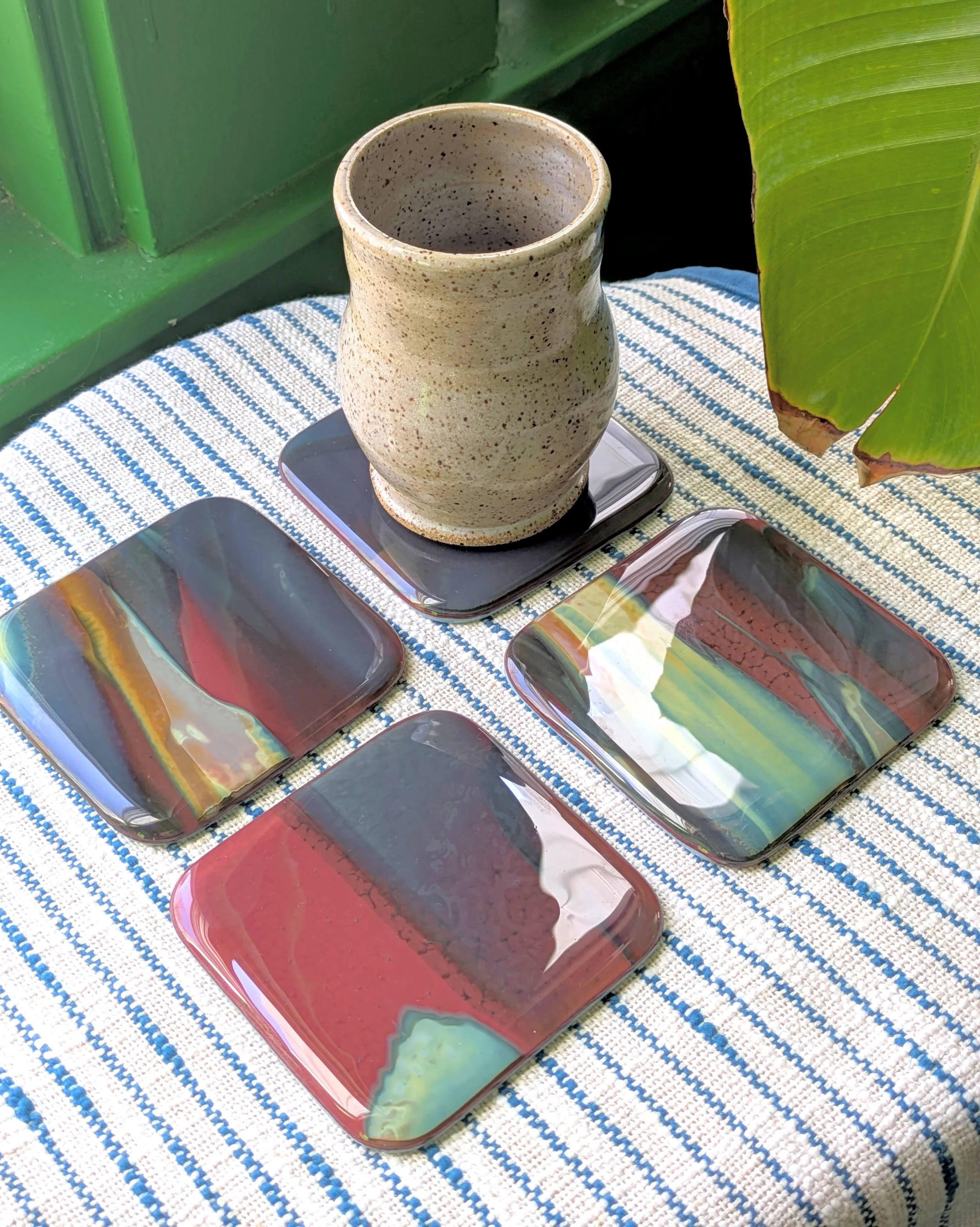 Pre-Order: Petrified Wood and Robin's Egg Glass Coasters
