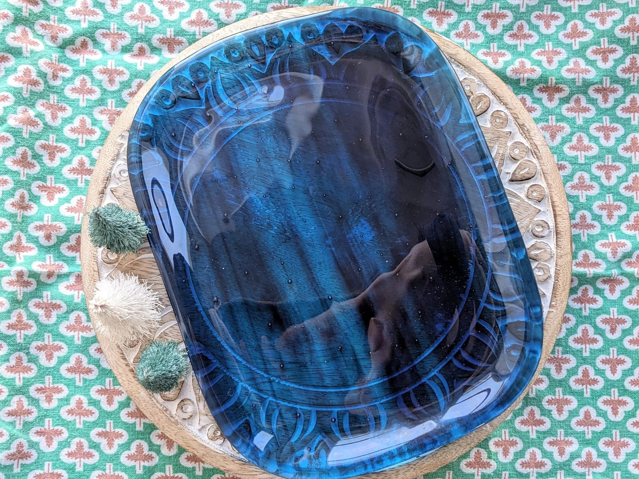 Night Sky Fused Glass Plate