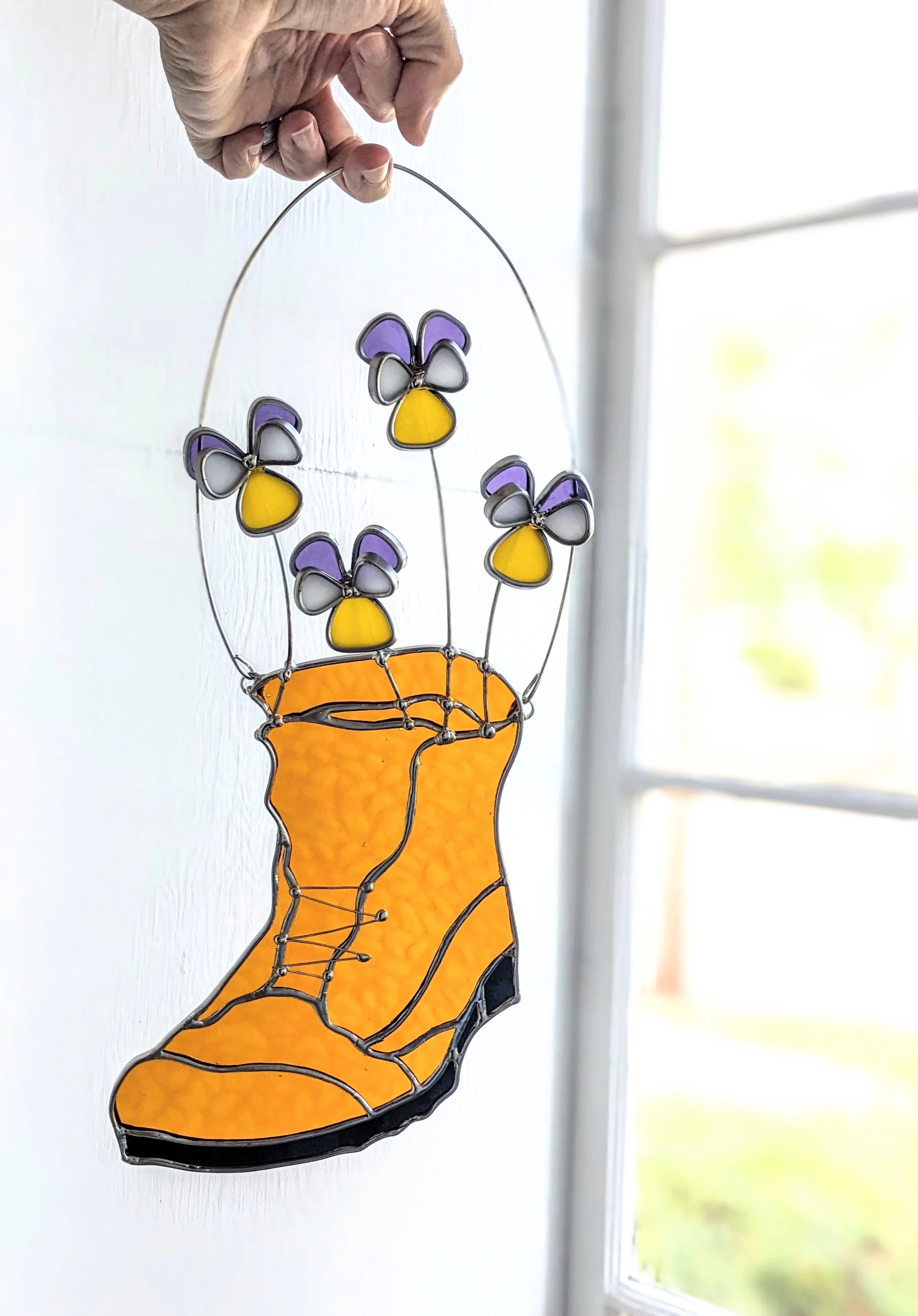 Johnny Jump Up Stained Glass Hiking Boot