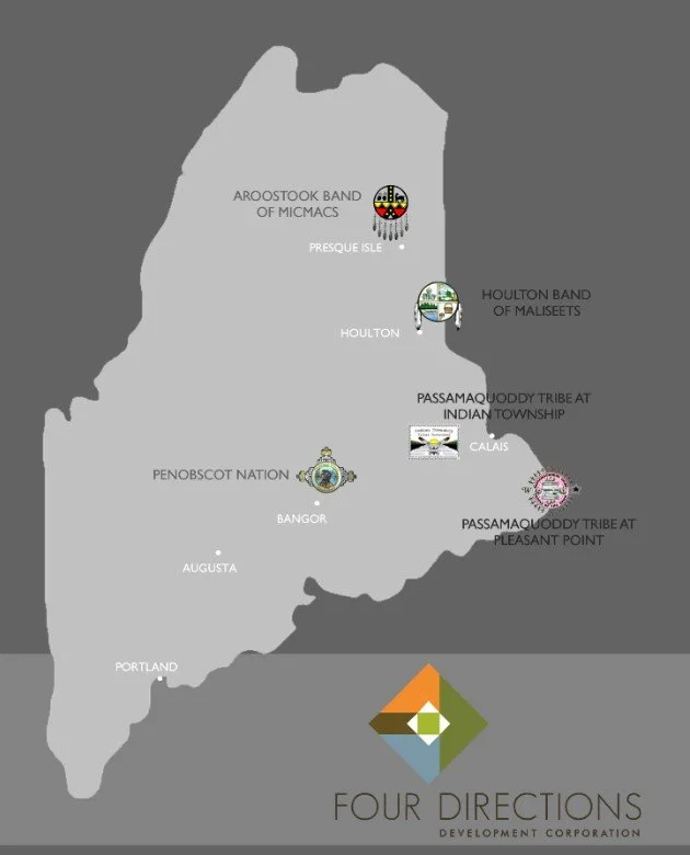 A map of the Wabanaki lands.