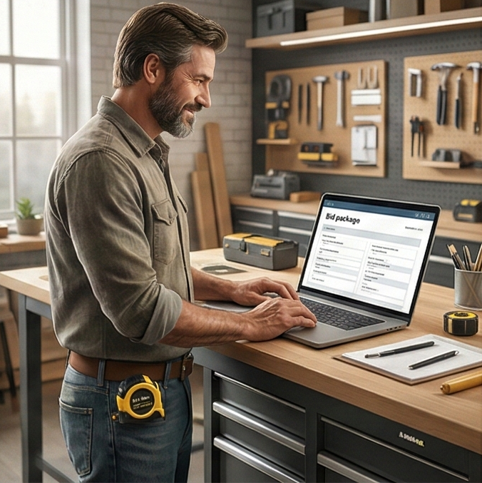 Geometric drawing of an outline square with sections divided by vertical, horizontal, and circle lines.
