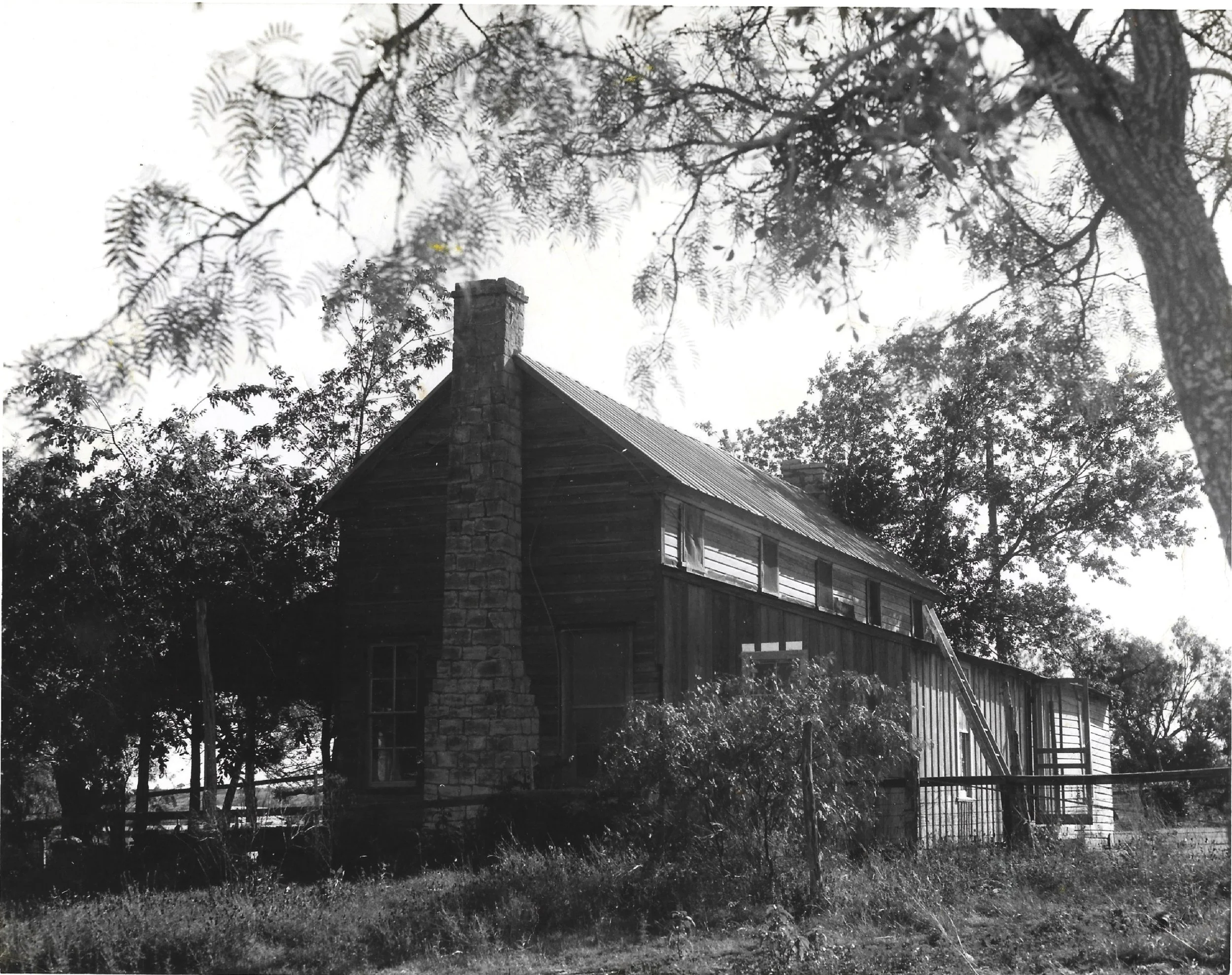 A historic view of the ranch house.
