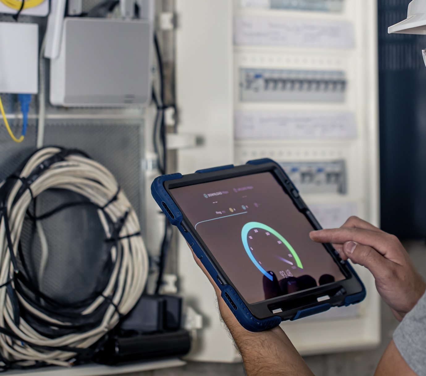 BAC team member looking at a smart meter reading