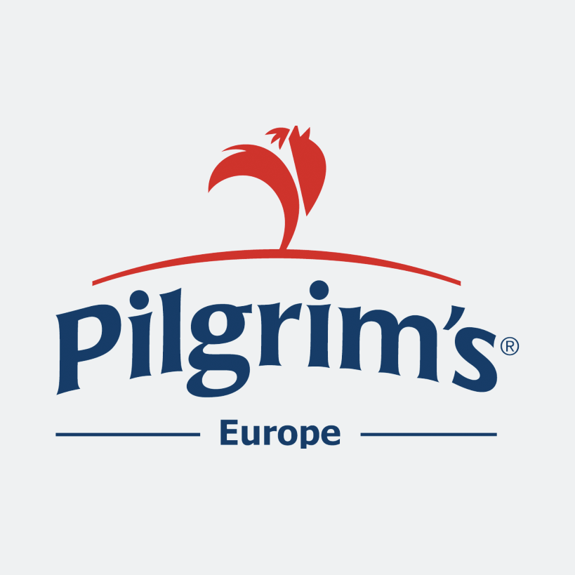 Pilgrim's Europe logo with a red rooster icon above the blue text.