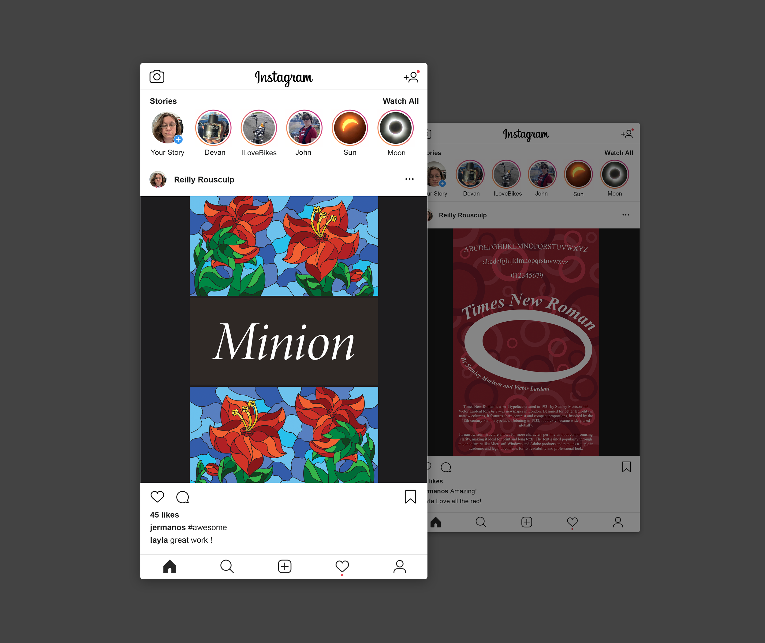 Typeface poster, project 1, social media mockup