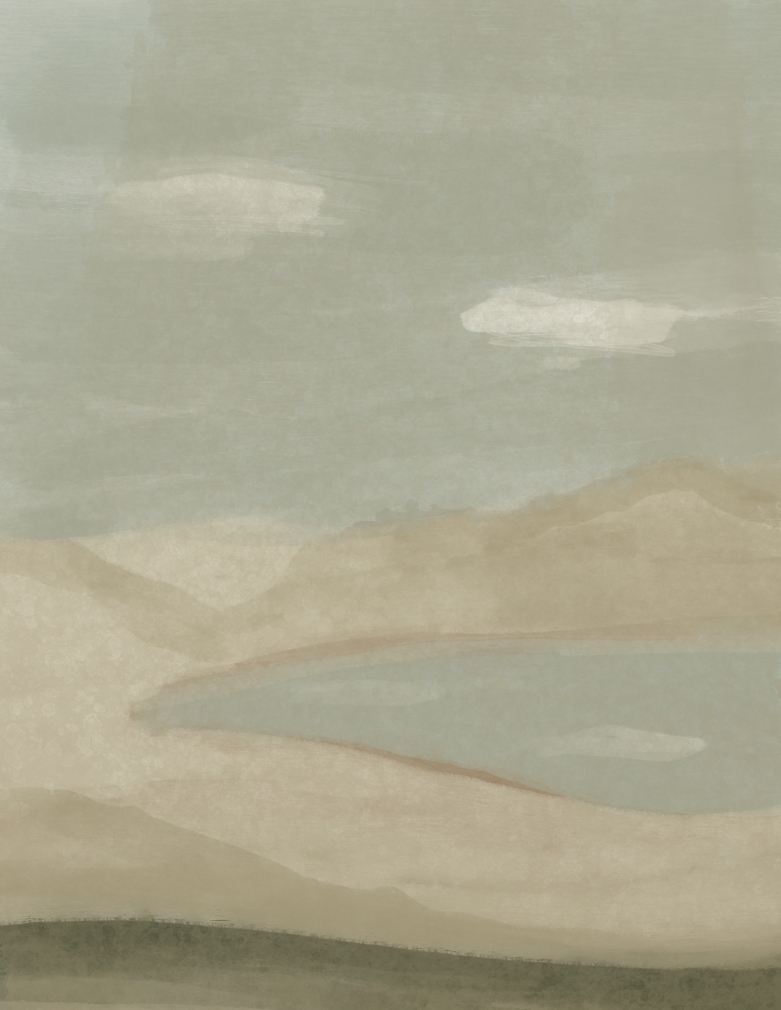 Abstract watercolor painting with soft, muted pastel colors and gentle, flowing brushstrokes.