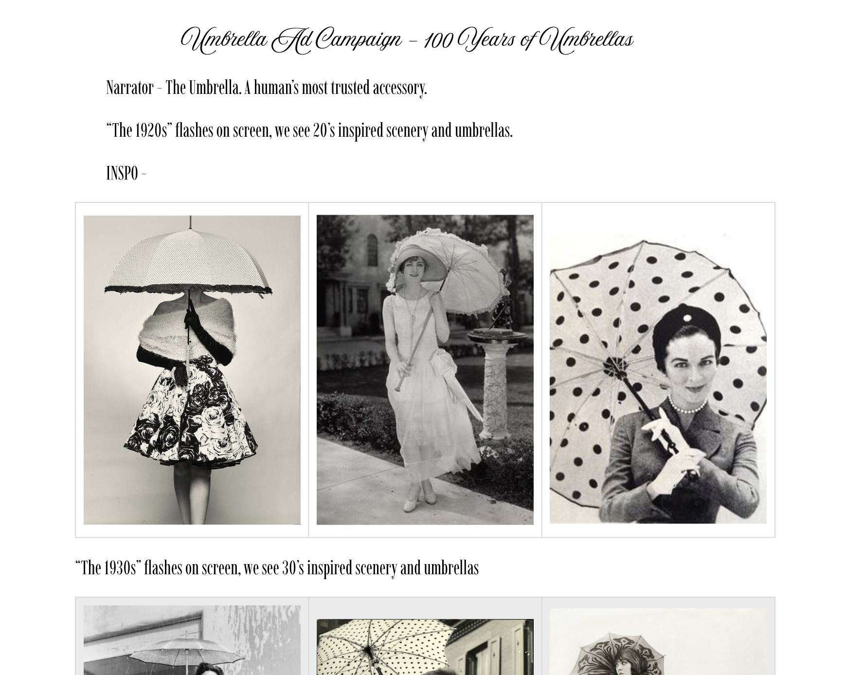 class project - umbrella ad campaign