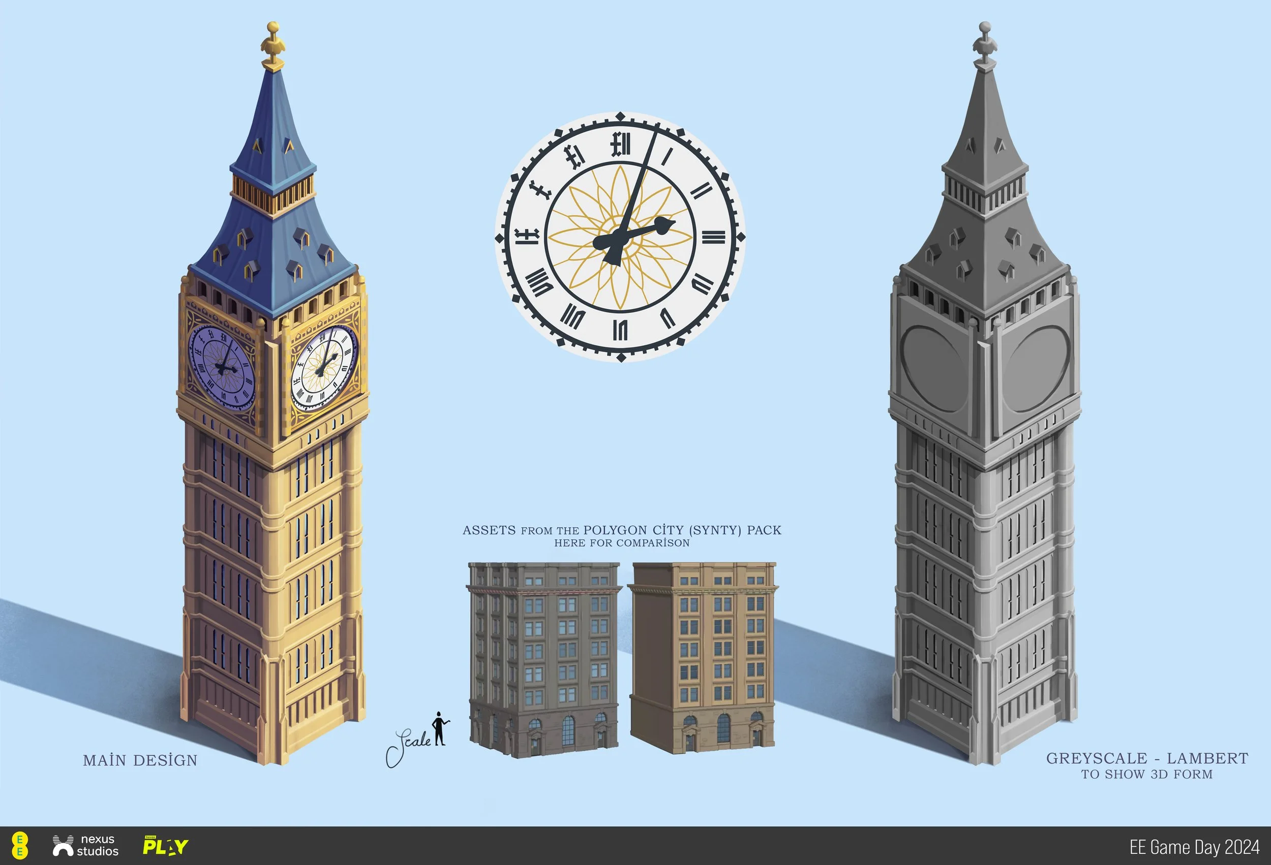 Figuring out how to present iconic landmarks with low-poly geometry!