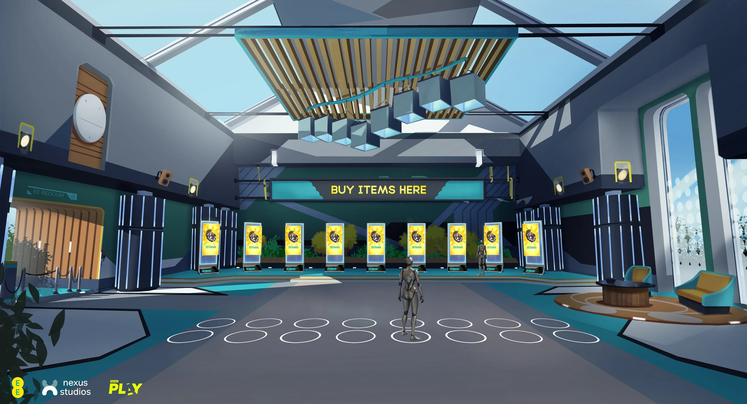 A second view of the Lobby testing the readability of the in-game shop.