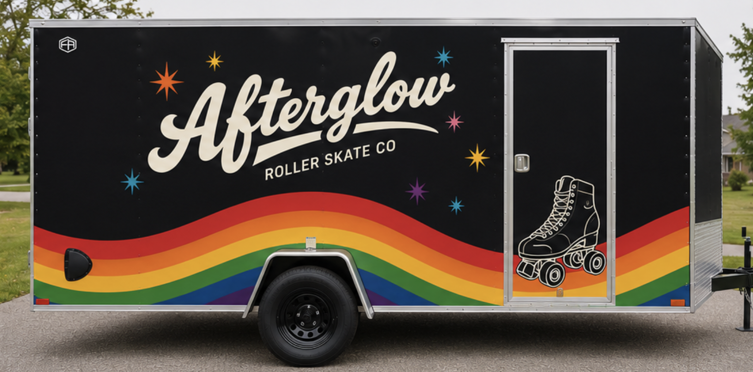 afterglow roller skate rentals in collingwood and southern georgian bay area trailer decals
