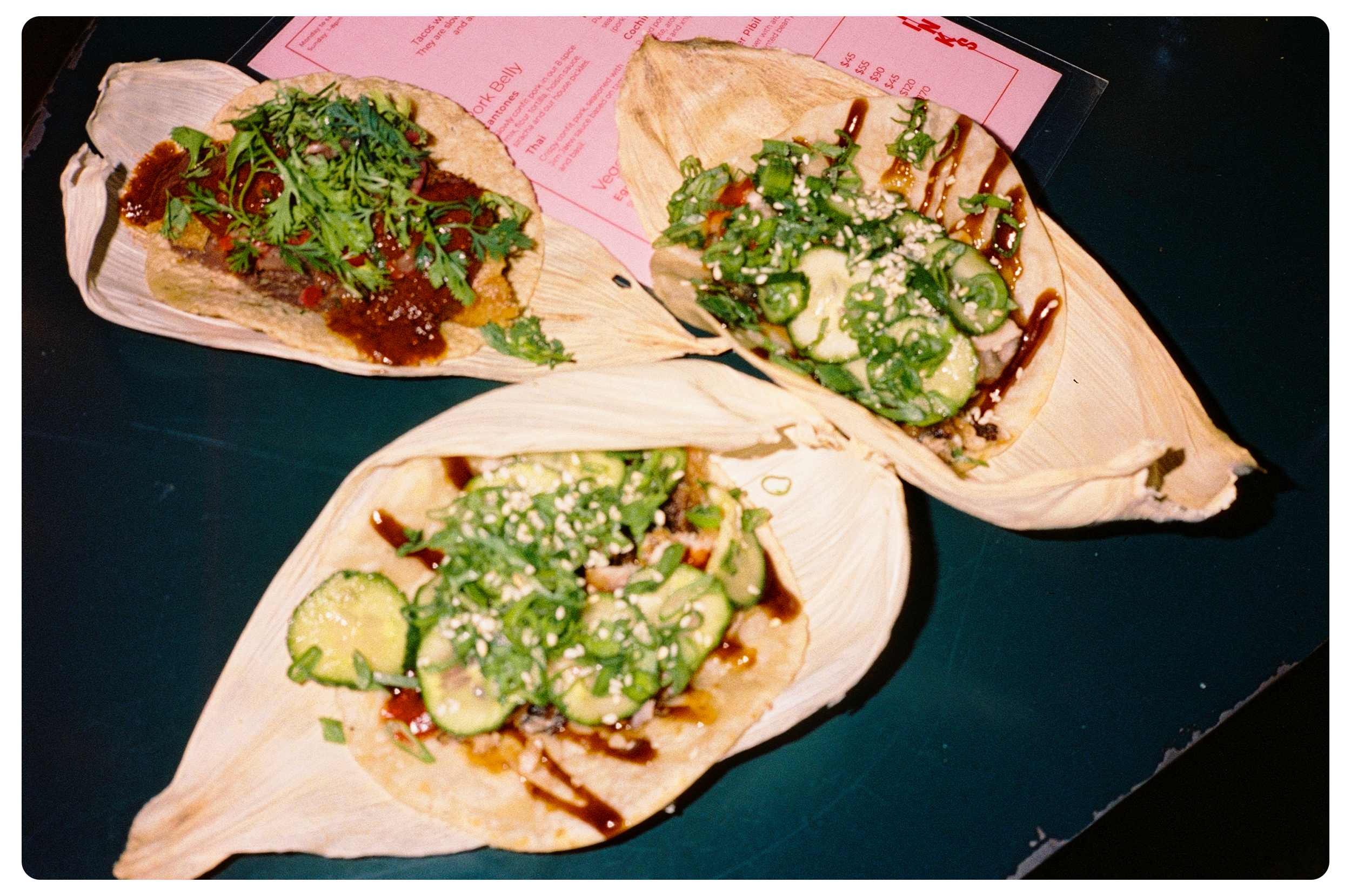 Specialty tacos from Cariñito on the Tacos and Mezcal After Dark experience.