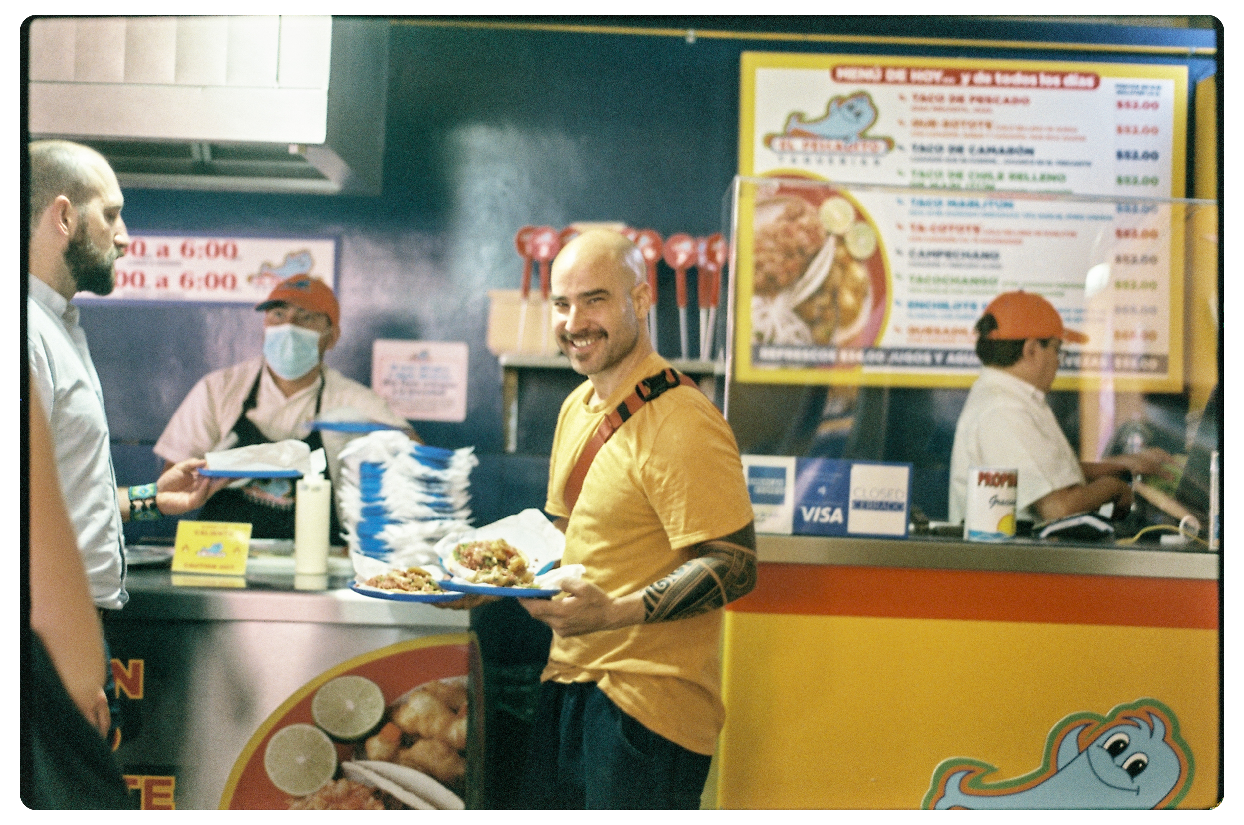 Avidan gets ready to serve tacos on the CDMX Local Taco Tour.