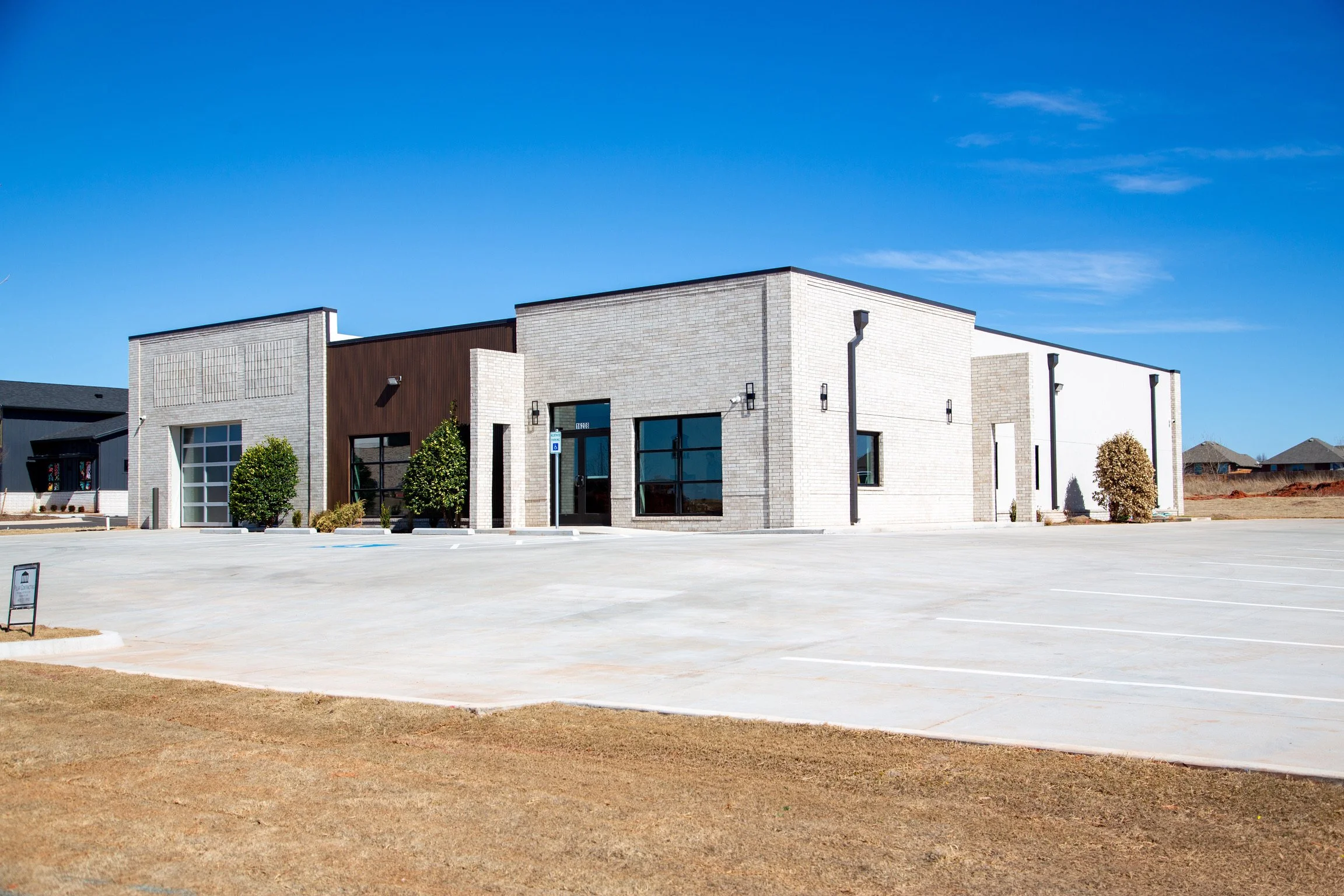 Modern commercial building, Insulated Concrete Forms (ICF) structure, tornado resistant structure, concrete roof deck