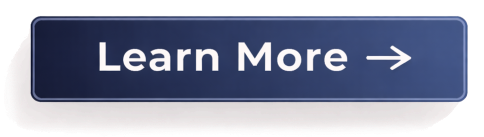 Blue rectangular sign with white text and arrow that says 'Learn More' pointing to the right.