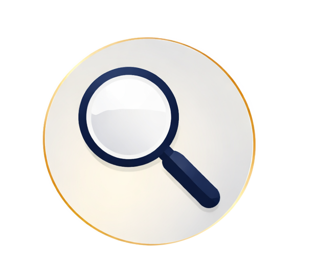 Magnifying glass icon on a white background.