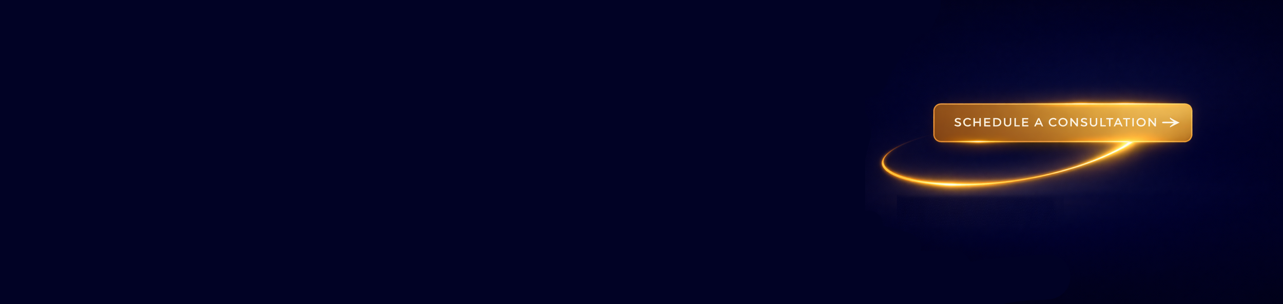 A dark blue background with a gold button that says 'SCHEDULE A CONSULTATION' and a glowing swirling arrow around it.