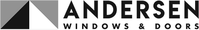 Logo of Andersen Windows & Doors with a black triangle and a white triangle, followed by the company name.