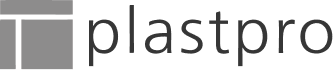 PlastPro logo with gray squares and black text