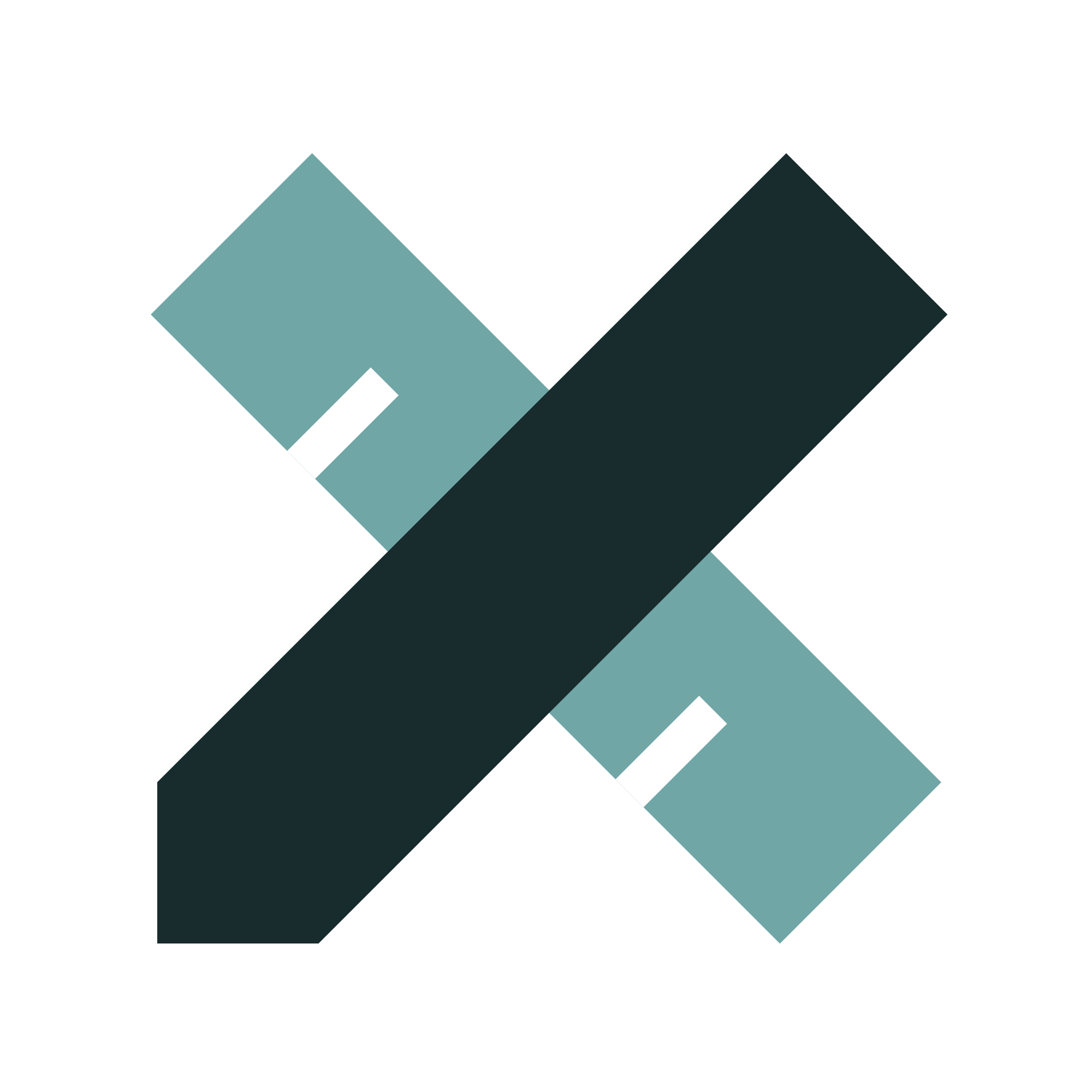 Abstract geometric pattern with overlapping diamond shapes in shades of teal, dark teal, and white on a black background.