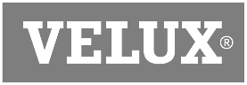 Velux logo in gray and white.